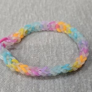 Handmade Pastel Rainbow Loom Fishtail Bracelet